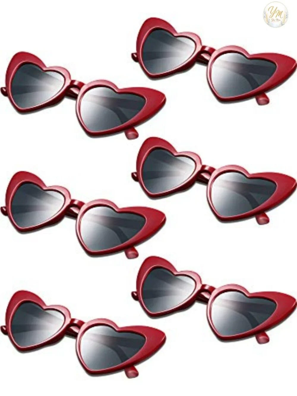 6 Pairs Heart Shaped Sunglasses Cat Eye for Women Bachelorette Party Favor
